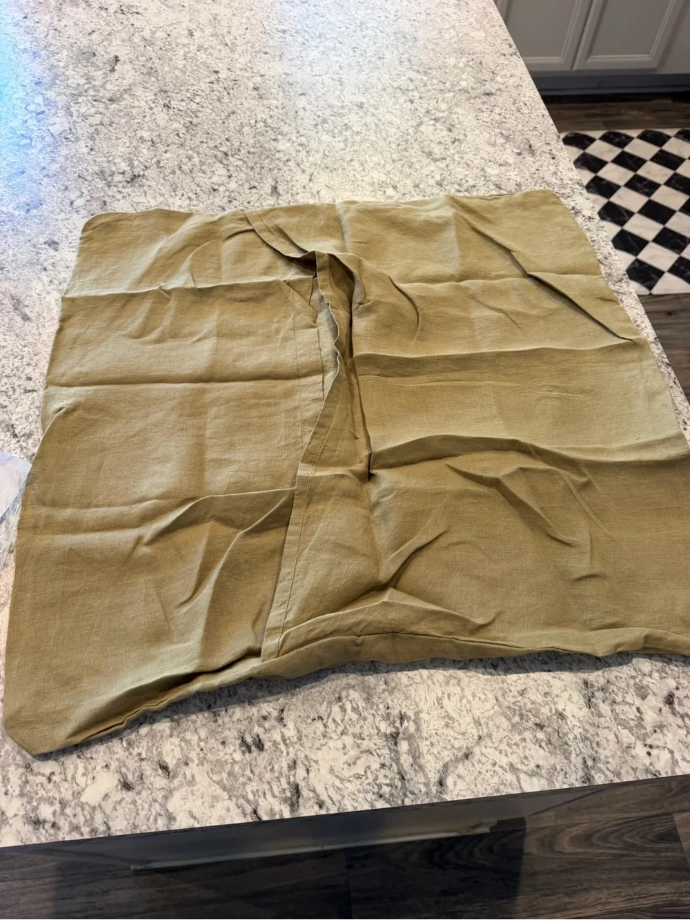 Quince Olive Green Euro Sham - 100% Linen